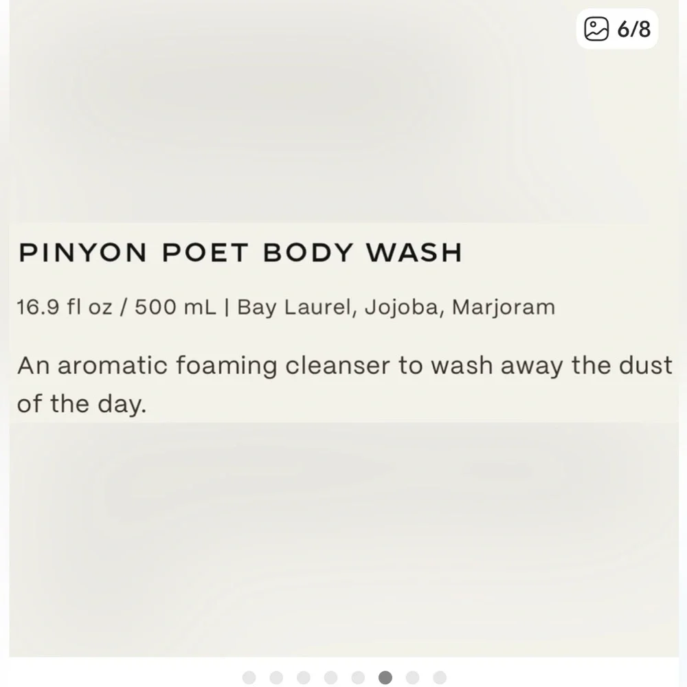 Twentynine Palms Body Wash Pinyon Poet NEW 16.9 Fl Oz Fragrant Made in USA